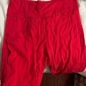Vibrant Red High-Waisted Leggings Size L Never Worn